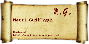 Metzl Györgyi névjegykártya